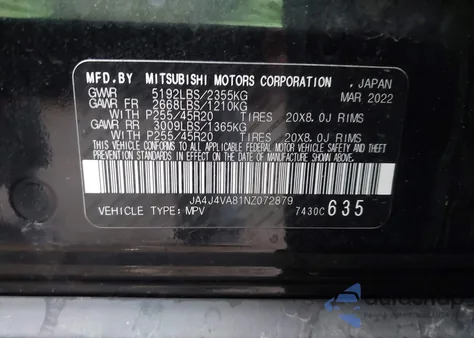 2022 Mitsubishi Outlander Sel Special Edition S-Awc from USA, damaged, VIN JA4J4VA81NZ072879